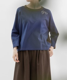 Clocheスワン刺繍布帛9分袖カットソー