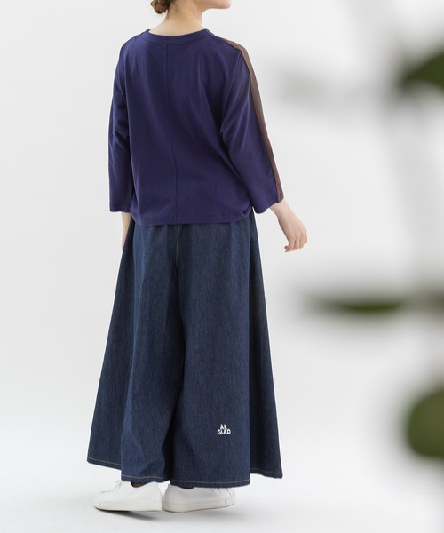 nop de nod（ノップドゥノッド）の「Clocheスワン刺繍布帛9分袖カットソー（Tシャツ/カットソー・レディース・ブラック/ネイビー/ブラウン・3）」の6枚目の写真