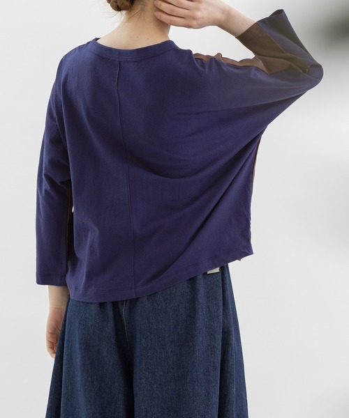 nop de nod（ノップドゥノッド）の「Clocheスワン刺繍布帛9分袖カットソー（Tシャツ/カットソー・レディース・ブラック/ネイビー/ブラウン・3）」の9枚目の写真