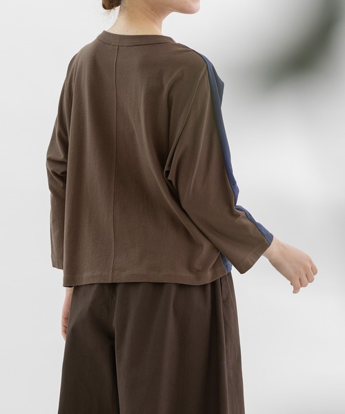 nop de nod（ノップドゥノッド）の「Clocheスワン刺繍布帛9分袖カットソー（Tシャツ/カットソー・レディース・ブラック/ネイビー/ブラウン・3）」の16枚目の写真