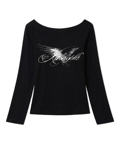 IZROOM（イズルーム）の「クロウボートネックロングスリーブ（ブラック）（Tシャツ/カットソー・レディース・その他・FREE）」の3枚目の写真