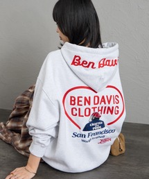 【WEB限定】[BEN DAVIS/ベンデイビス] HEARTS バックロゴ刺繍スウェットパーカー