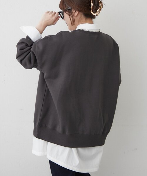 Remind me and forever（リマインドミーアンドフォーエバー）の「【WEB限定】レトロフロッキー裏起毛BIGプルオーバー（スウェット・レディース・ナチュラル/スミクロ/レッド/トップグレー・FREE）」の7枚目の写真