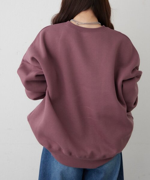 Remind me and forever（リマインドミーアンドフォーエバー）の「【WEB限定】レトロフロッキー裏起毛BIGプルオーバー（スウェット・レディース・ナチュラル/スミクロ/レッド/トップグレー・FREE）」の10枚目の写真