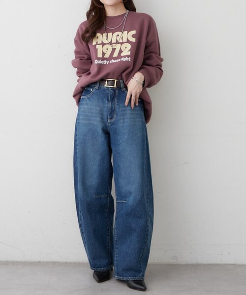 Remind me and forever（リマインドミーアンドフォーエバー）の「【WEB限定】レトロフロッキー裏起毛BIGプルオーバー（スウェット・レディース・ナチュラル/スミクロ/レッド/トップグレー・FREE）」の13枚目の写真