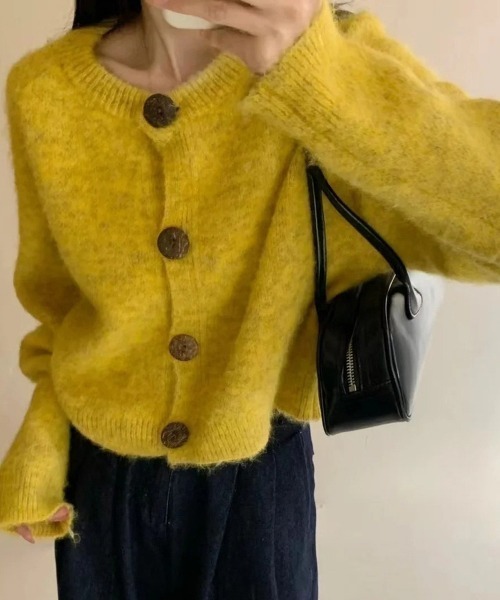 NANEA(ナネア)の「ニットカーディガン(カーディガン/ボレロ・レディース・グレー/イエロー/ピンク/アイボリー/チャコールグレー・フリー)」の4枚目の写真