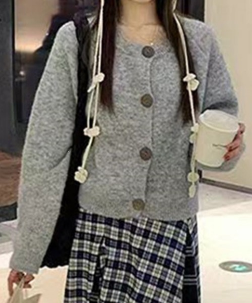 NANEA(ナネア)の「ニットカーディガン(カーディガン/ボレロ・レディース・グレー/イエロー/ピンク/アイボリー/チャコールグレー・フリー)」の8枚目の写真