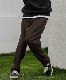 mp15525- Houndstooth Wool Blend Wide Tapered Pants テーパードパンツ(A76726cmb)