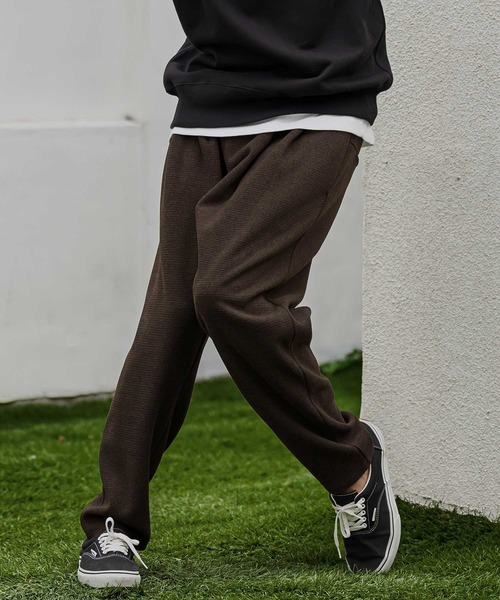 CAMBIO(カンビオ)の「mp15525- Houndstooth Wool Blend Wide Tapered Pants テーパードパンツ(A76726cmb)(その他パンツ・メンズ・ブラック/ブラウン/チャコール・S/M/L)」の3枚目の写真