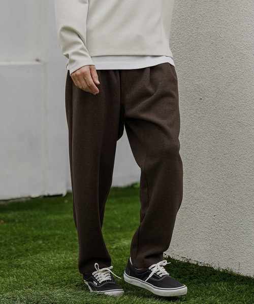 CAMBIO(カンビオ)の「mp15525- Houndstooth Wool Blend Wide Tapered Pants テーパードパンツ(A76726cmb)(その他パンツ・メンズ・ブラック/ブラウン/チャコール・S/M/L)」の5枚目の写真