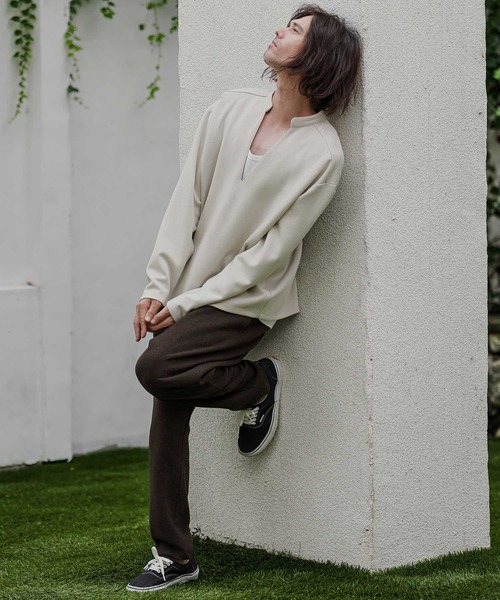 CAMBIO(カンビオ)の「mp15525- Houndstooth Wool Blend Wide Tapered Pants テーパードパンツ(A76726cmb)(その他パンツ・メンズ・ブラック/ブラウン/チャコール・S/M/L)」の6枚目の写真