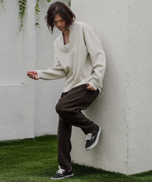 CAMBIO(カンビオ)の「mp15525- Houndstooth Wool Blend Wide Tapered Pants テーパードパンツ(A76726cmb)(その他パンツ・メンズ・ブラック/ブラウン/チャコール・S/M/L)」の7枚目の写真