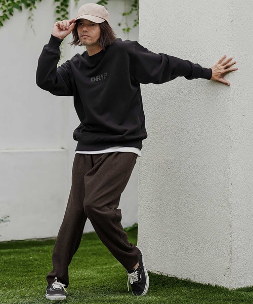 CAMBIO(カンビオ)の「mp15525- Houndstooth Wool Blend Wide Tapered Pants テーパードパンツ(A76726cmb)(その他パンツ・メンズ・ブラック/ブラウン/チャコール・S/M/L)」の8枚目の写真