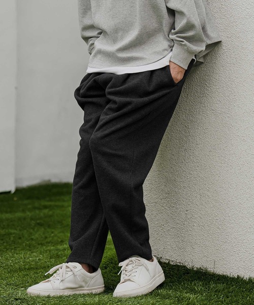 CAMBIO(カンビオ)の「mp15525- Houndstooth Wool Blend Wide Tapered Pants テーパードパンツ(A76726cmb)(その他パンツ・メンズ・ブラック/ブラウン/チャコール・S/M/L)」の9枚目の写真