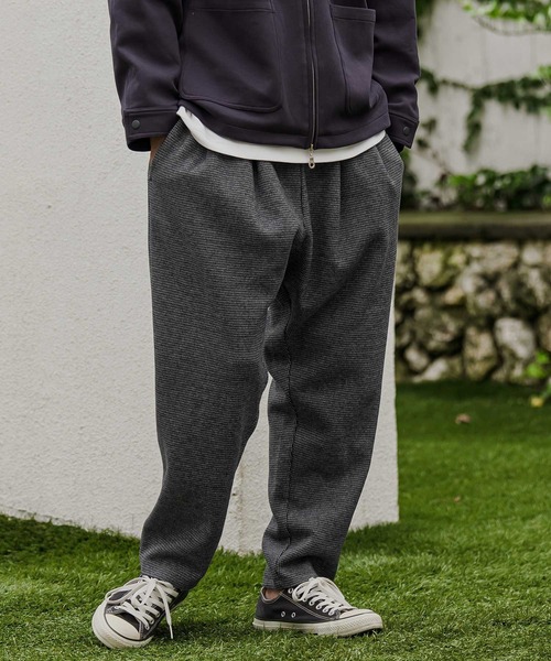 CAMBIO(カンビオ)の「mp15525- Houndstooth Wool Blend Wide Tapered Pants テーパードパンツ(A76726cmb)(その他パンツ・メンズ・ブラック/ブラウン/チャコール・S/M/L)」の14枚目の写真