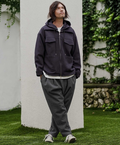 CAMBIO(カンビオ)の「mp15525- Houndstooth Wool Blend Wide Tapered Pants テーパードパンツ(A76726cmb)(その他パンツ・メンズ・ブラック/ブラウン/チャコール・S/M/L)」の17枚目の写真