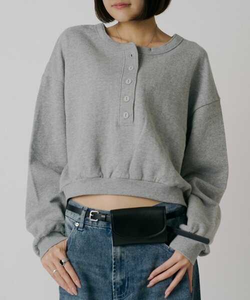 goocy（グーシー）の「【DISCUS】フレンチテリーヘンリーPO（Tシャツ/カットソー・レディース・レッド/グレー/ブラウン/ネイビー・FREE）」の12枚目の写真