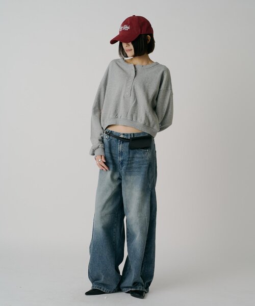 goocy（グーシー）の「【DISCUS】フレンチテリーヘンリーPO（Tシャツ/カットソー・レディース・レッド/グレー/ブラウン/ネイビー・FREE）」の13枚目の写真