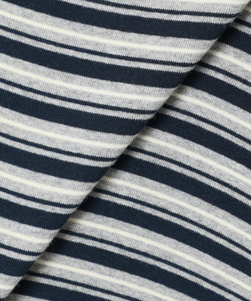 U by SPICK&SPAN(ユーバイスピックアンドスパン)の「《追加》マルチボーダーフリルドッキングプルオーバー(Tシャツ/カットソー・レディース・グレー/ブルー/アイボリー・FREE)」の8枚目の写真