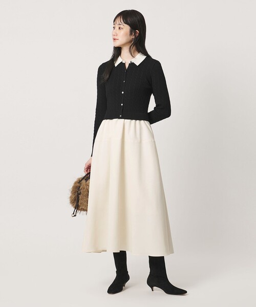 UNITED ARROWS(ユナイテッドアローズ)の「ケーブル コンビ ワンピース(ワンピース・レディース・ネイビー/ブラック・FREE)」の3枚目の写真