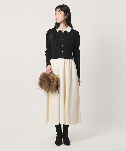 UNITED ARROWS(ユナイテッドアローズ)の「ケーブル コンビ ワンピース(ワンピース・レディース・ネイビー/ブラック・FREE)」の4枚目の写真