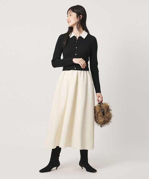 UNITED ARROWS(ユナイテッドアローズ)の「ケーブル コンビ ワンピース(ワンピース・レディース・ネイビー/ブラック・FREE)」の6枚目の写真