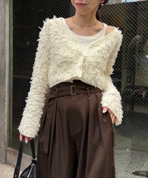【セットアイテム】インナーSETフリンジショートカーディガン