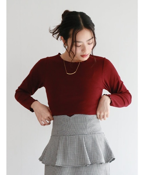 fifth(フィフス)の「起毛リブメロークルーネックロンT(Tシャツ/カットソー・レディース・アイボリー/ブラウン/ブラック/ボルドー・M)」の8枚目の写真