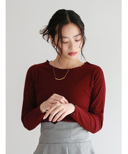 fifth(フィフス)の「起毛リブメロークルーネックロンT(Tシャツ/カットソー・レディース・アイボリー/ブラウン/ブラック/ボルドー・M)」の7枚目の写真