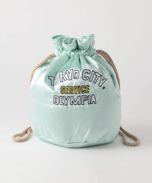 Another Edition（アナザーエディション）の「サテン刺繍巾着/AEBFC EMB キンチャク◆（ショルダーバッグ・レディース・ライトピンク/ライトブルー/ネイビー・FREE）」の2枚目の写真