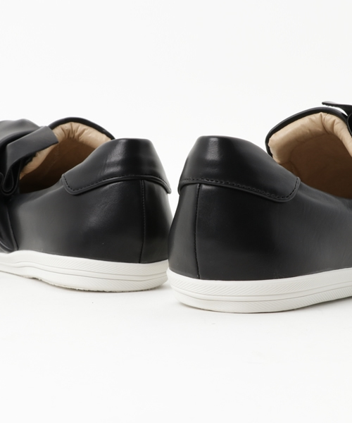 POU DOU DOU（プードゥドゥ）の「ねじりリボンスリッポン（スリッポン・レディース・ブラック/ピンクベージュ/グレー・3/4）」の9枚目の写真