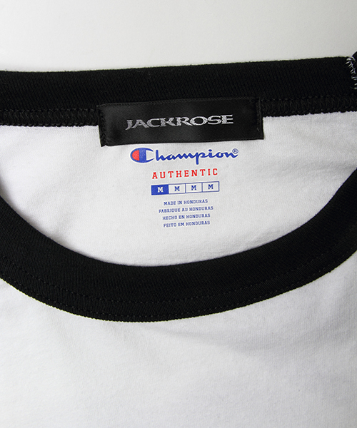 JACKROSE（ジャックローズ）の「The Rolling Stones×JACKROSE(USA Championボディ)ラグランロゴ7分袖Tシャツ（Tシャツ/カットソー・メンズ・ブラック×レッド/ブラック×グレー/ホワイト×ブラック/ブラック×ホワイト・S/M）」の22枚目の写真