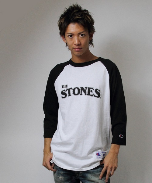 JACKROSE（ジャックローズ）の「The Rolling Stones×JACKROSE(USA Championボディ)ラグランロゴ7分袖Tシャツ（Tシャツ/カットソー・メンズ・ブラック×レッド/ブラック×グレー/ホワイト×ブラック/ブラック×ホワイト・S/M）」の3枚目の写真