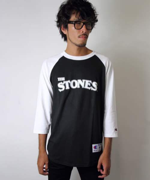 JACKROSE（ジャックローズ）の「The Rolling Stones×JACKROSE(USA Championボディ)ラグランロゴ7分袖Tシャツ（Tシャツ/カットソー・メンズ・ブラック×レッド/ブラック×グレー/ホワイト×ブラック/ブラック×ホワイト・S/M）」の2枚目の写真