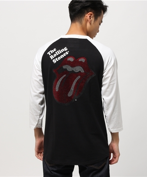 JACKROSE（ジャックローズ）の「The Rolling Stones×JACKROSE(USA Championボディ)ラグランロゴ7分袖Tシャツ（Tシャツ/カットソー・メンズ・ブラック×レッド/ブラック×グレー/ホワイト×ブラック/ブラック×ホワイト・S/M）」の10枚目の写真