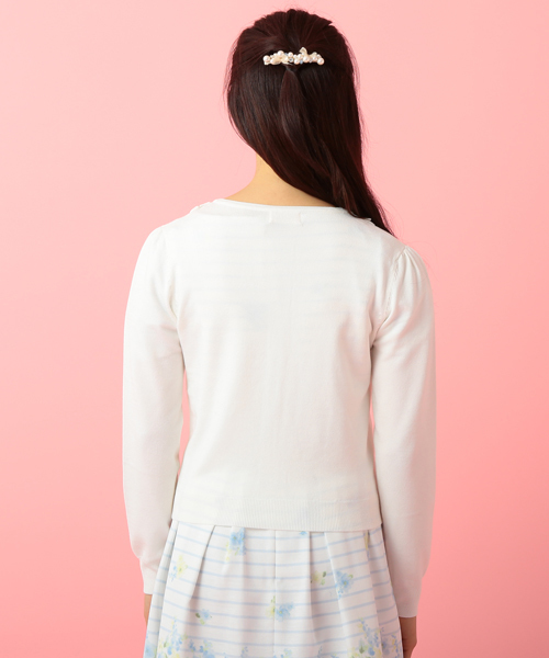 LODISPOTTO（ロディスポット）の「プリティーリュバンニットカーディガン（カーディガン/ボレロ・レディース・ベビーピンク/クリーム/ホワイト/ネイビー・MEDIUM）」の6枚目の写真