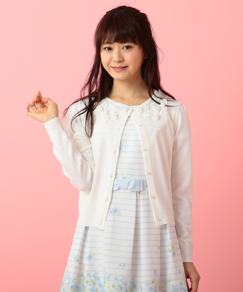 LODISPOTTO（ロディスポット）の「プリティーリュバンニットカーディガン（カーディガン/ボレロ・レディース・ベビーピンク/クリーム/ホワイト/ネイビー・MEDIUM）」の13枚目の写真