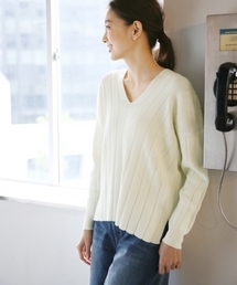 LEPSIM | 12GランダムリブVネックプルオーバー　741430(ニット/セーター)