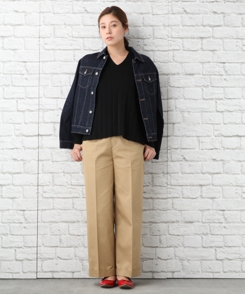 LEPSIM(レプシィム)の「12GランダムリブVネックプルオーバー 741430(ニット/セーター・レディース・オフホワイト/グレー/ブラック・FREE)」の6枚目の写真