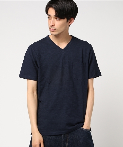 WEGO(ウィゴー)の「WEGO/スラブVポケットカットソー(Tシャツ/カットソー・メンズ・ホワイト/ネイビー/杢グレー/カーキ/ベージュ/ワイン・SMALL/MEDIUM/LARGE)」の9枚目の写真