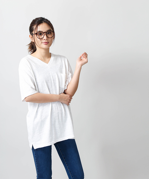 WEGO(ウィゴー)の「WEGO/スラブVポケットカットソー(Tシャツ/カットソー・メンズ・ホワイト/ネイビー/杢グレー/カーキ/ベージュ/ワイン・SMALL/MEDIUM/LARGE)」の19枚目の写真
