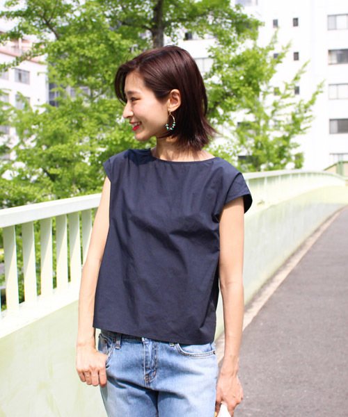 フロントリボンノースリーブトップス 前後両用 2way シンプル 無地 フロントリボンノースリーブトップス 前後両用 2way シンプル 無地