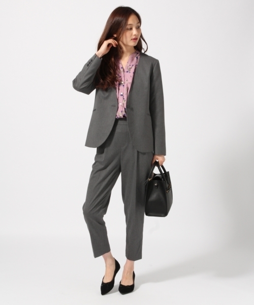 GLOBAL WORK（グローバルワーク）の「ギャザープリントブラウス長袖/761375（シャツ/ブラウス・レディース・ネイビー/ホワイト/ピンク・LARGE/SMALL/MEDIUM）」の5枚目の写真