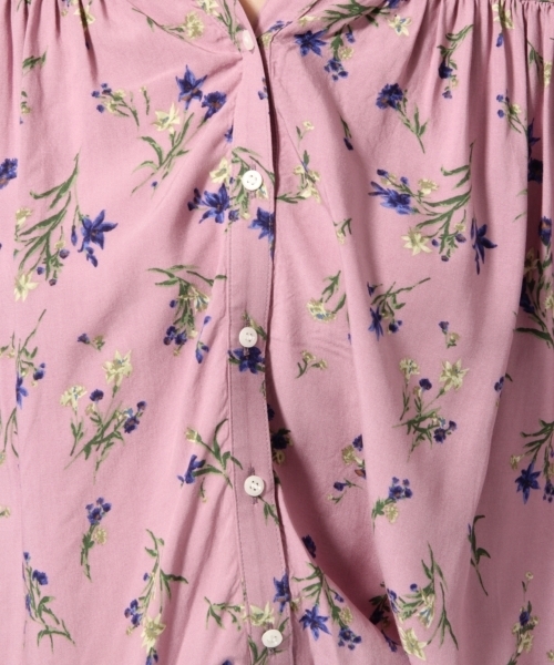 GLOBAL WORK（グローバルワーク）の「ギャザープリントブラウス長袖/761375（シャツ/ブラウス・レディース・ネイビー/ホワイト/ピンク・LARGE/SMALL/MEDIUM）」の13枚目の写真