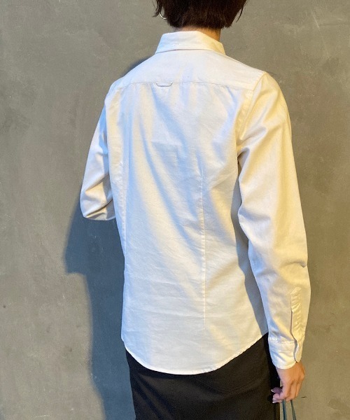GYMPHLEX（ジムフレックス）の「[Gymphlex/ジムフレックス] ビエラ起毛無地ボタンダウンシャツ（シャツ/ブラウス・レディース・ネイビー/グレー/オフホワイト/ベージュ/アイボリー/グレイッシュベージュ・12/14）」の11枚目の写真