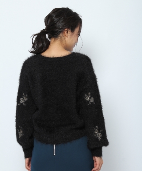 laboratory work（ラボラトリーワーク）の「フェザーラメ刺繍ニットプルオーバー（ニット/セーター・レディース・ブラック/オフホワイト/ピンク・MEDIUM）」の16枚目の写真