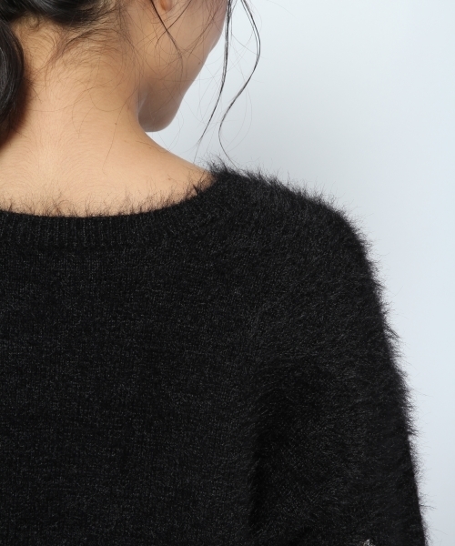 laboratory work（ラボラトリーワーク）の「フェザーラメ刺繍ニットプルオーバー（ニット/セーター・レディース・ブラック/オフホワイト/ピンク・MEDIUM）」の10枚目の写真