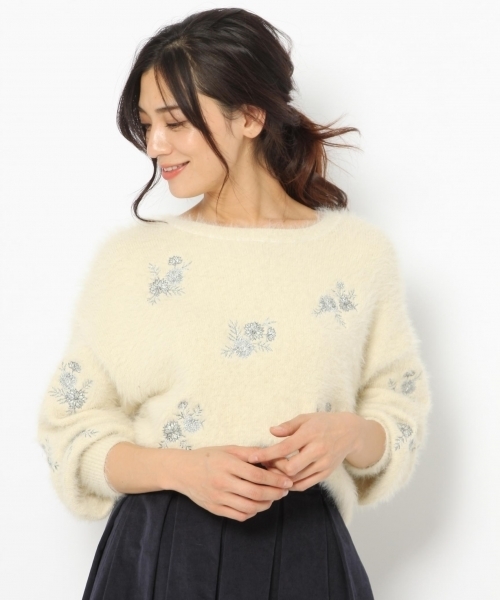 laboratory work（ラボラトリーワーク）の「フェザーラメ刺繍ニットプルオーバー（ニット/セーター・レディース・ブラック/オフホワイト/ピンク・MEDIUM）」の21枚目の写真