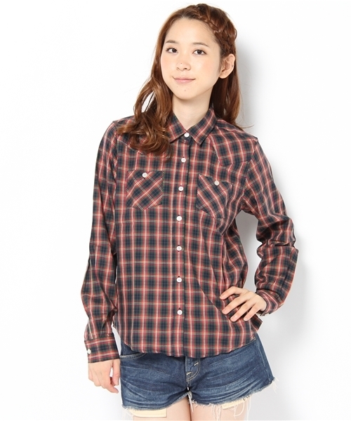 WEGO(ウィゴー)の「ウエスタンチェックブロードLSシャツ(シャツ/ブラウス・レディース・ブラック/ベージュ/グリーン/ブルー/レッド・MEDIUM/LARGE)」の3枚目の写真