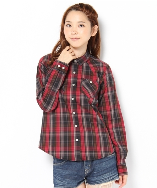 WEGO(ウィゴー)の「ウエスタンチェックブロードLSシャツ(シャツ/ブラウス・レディース・ブラック/ベージュ/グリーン/ブルー/レッド・MEDIUM/LARGE)」の2枚目の写真